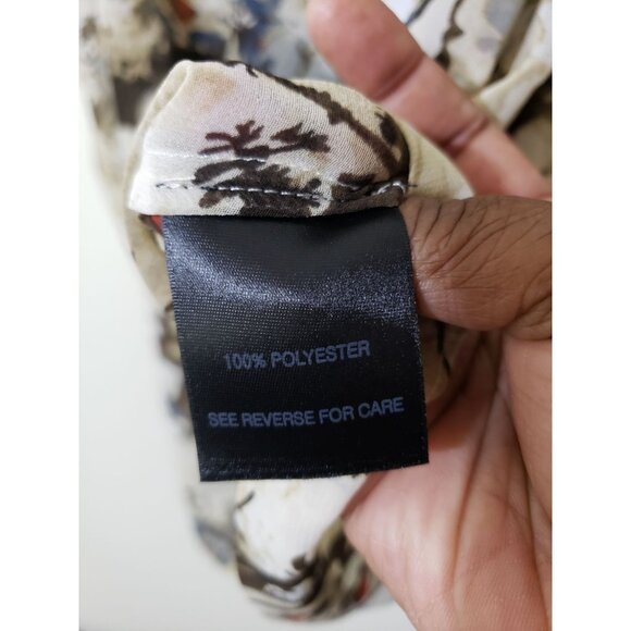 Patterson J. Kincaid brown, spaghetti strap, sheer, floral tank, top, size M - Picture 4 of 7